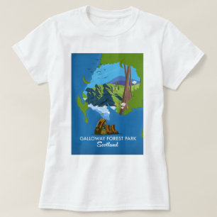 Galloway Forest Park Schottland Landkarte T-Shirt