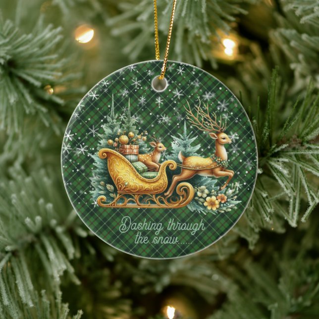 Galloway Hunting M Scottish Tartan Christmas Keramik Ornament (Baum)