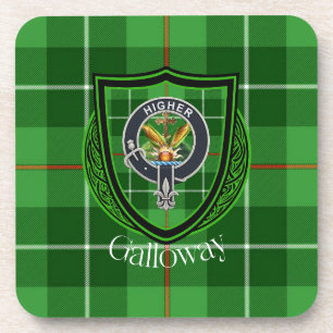 Galloway schottischer Clan Tartan & Wappen Getränkeuntersetzer