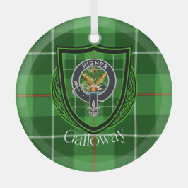 Galloway Scottish Clan Tartan & Crest Ornament Aus Glas