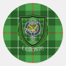 Galloway Scottish Clan Tartan & Wappen Runder Aufkleber