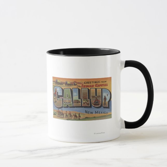Gallup, New Mexico - Großbuchstaben Szenen 2 Tasse (Rechts)