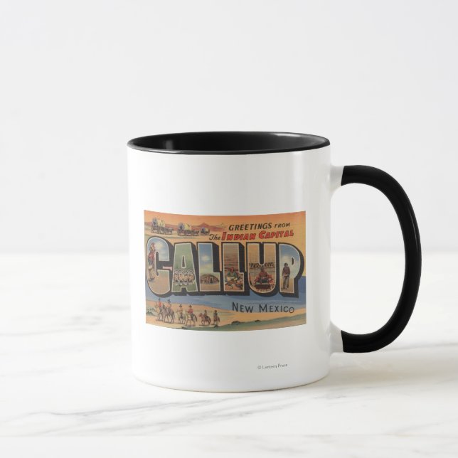 Gallup, New Mexico - Großbuchstaben Tasse (Rechts)