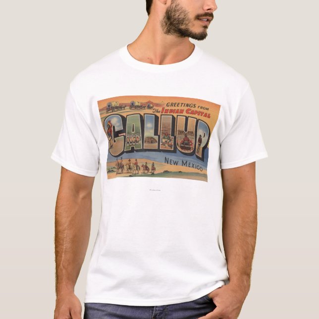Gallup, New Mexiko - große Buchstabe-Szenen T-Shirt (Vorderseite)