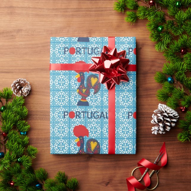 Galo de Barcelos, Portugal Geschenkpapier (Feiertagsgeschenk)