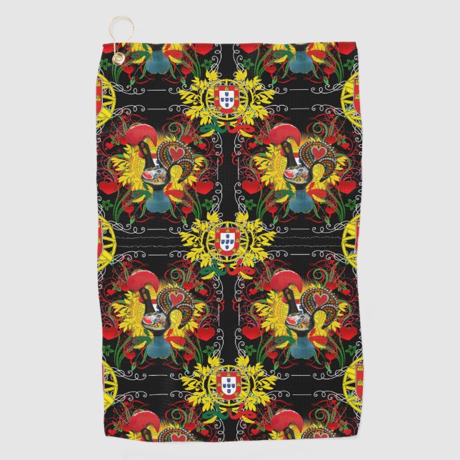Galo de Barcelos, Portugal Golfhandtuch (Vorderseite)