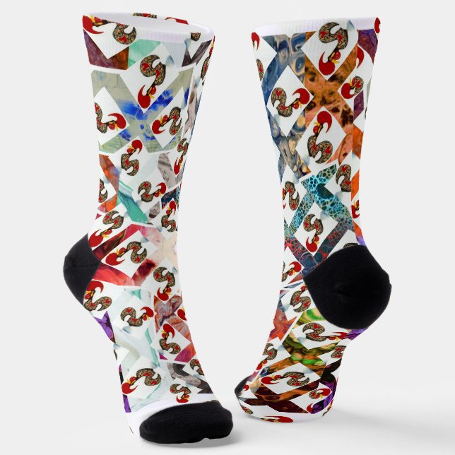 Galo de Barcelos, Portugal Socken (Gewinkelt)