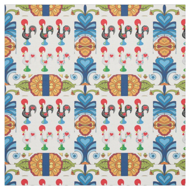 Galo de Barcelos, Portugal Stoff (Muster)