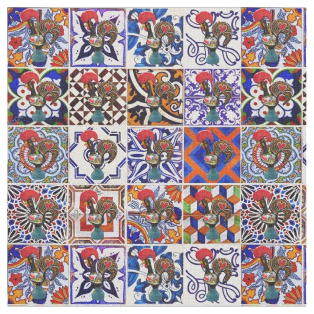 Galo de Barcelos, Portugal Stoff (Nahaufnahme)