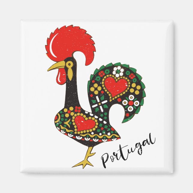 Galo de Barcelos portugiesisches Rooster Magnet (Vorne)