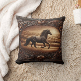Galopp Pferd in Sonnenuntergang Landschaft auf dem Kissen