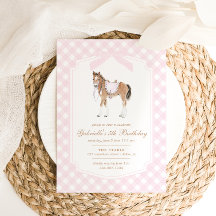 Galoppieren Sie über Mädchen Rosa Pferd Geburtstag