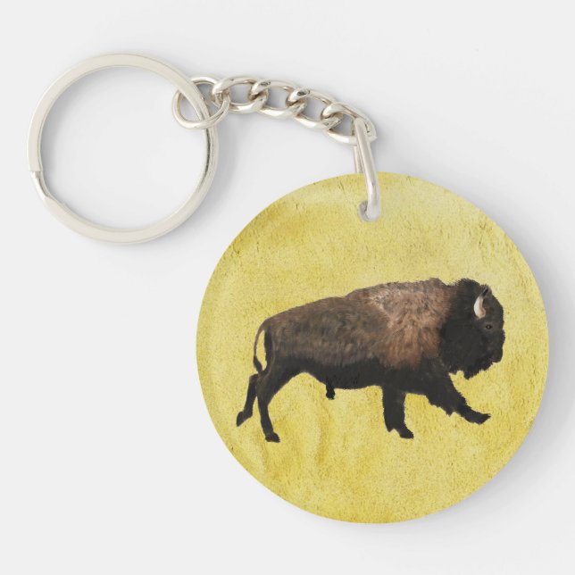 Galoppierende Bisons Schlüsselanhänger (Vorderseite)