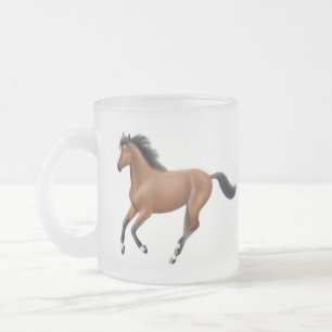 Galoppierende Bucht-Pferdemattierte Tasse