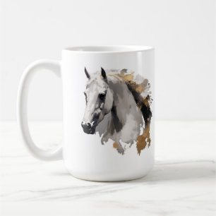 Galoppierende Grace White Horse Kunst Kaffeetasse