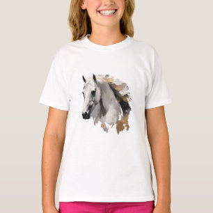 Galoppierende Grace White Horse Kunst T-Shirt