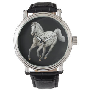 Galoppierende Leopardappaloosa-Pferdeuhr Armbanduhr