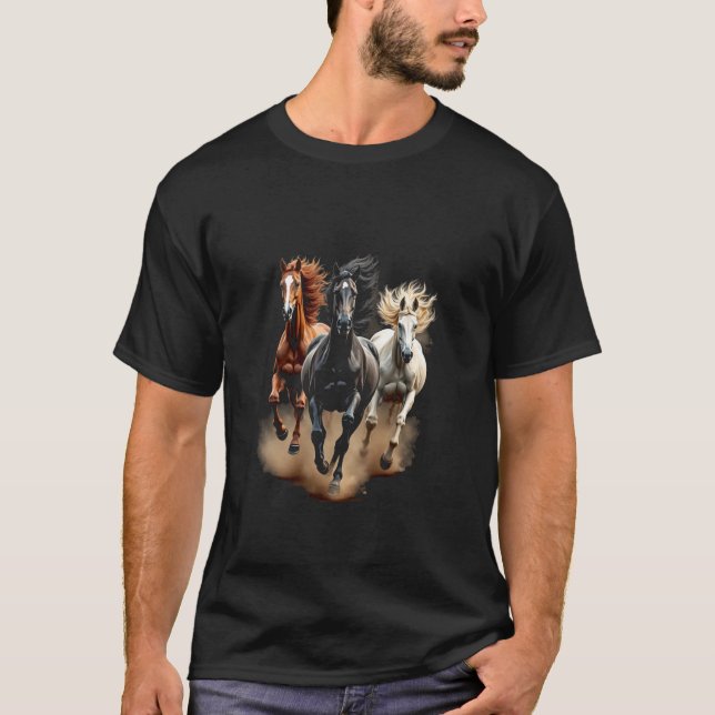 galoppierende Pferde T-Shirt (Vorderseite)