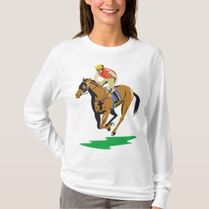 Galoppierender Jockey beim Pferderennen T-Shirt