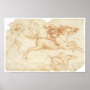 Galoppierender Reiter, Leonardo da Vinci Poster