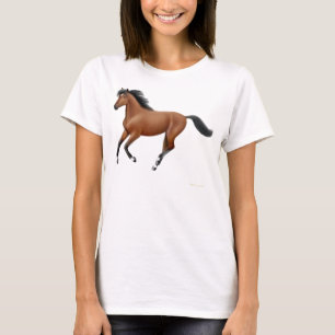 Galoppierendes Bucht-Pferdedamenbabydoll-Shirt T-Shirt