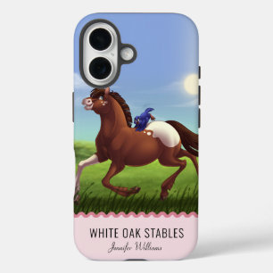 Galoppierendes Pferd Anpassbares Monogramm iPhone 16 Hülle