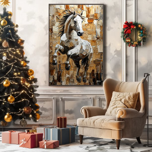 Galoppierendes Pferd in dynamischer Impasto-Kunst Leinwanddruck