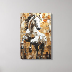 Galoppierendes Pferd in dynamischer Impasto-Kunst Leinwanddruck
