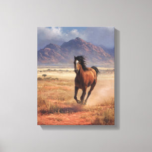 Galoppierendes Pferd Red Dirt Mountain Art Leinwanddruck