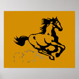 Galoppierendes Pferd wild und frei Poster