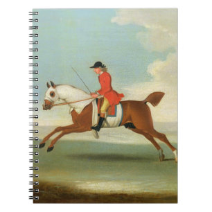 Galoppierendes Rennpferd und angebrachter Jockey Notizblock