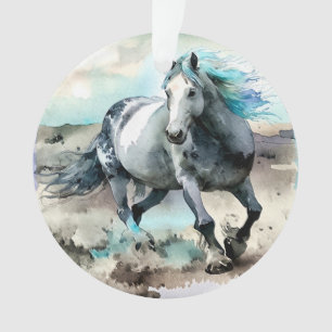 Galoppierendes Zugpferd Aquarell Ornament
