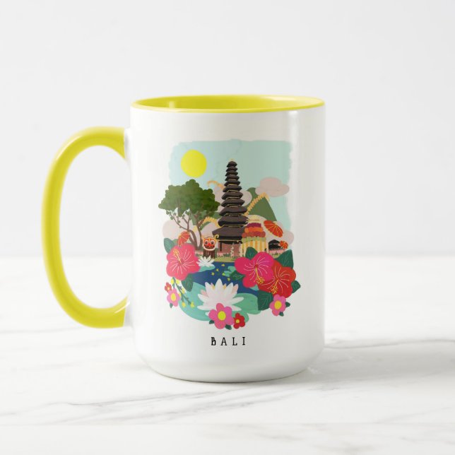 Galungan in Bali Illustration Tasse (Links)