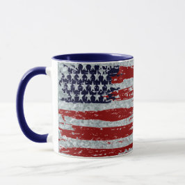 Galvanisiertes Metalllook und Fahne Tasse
