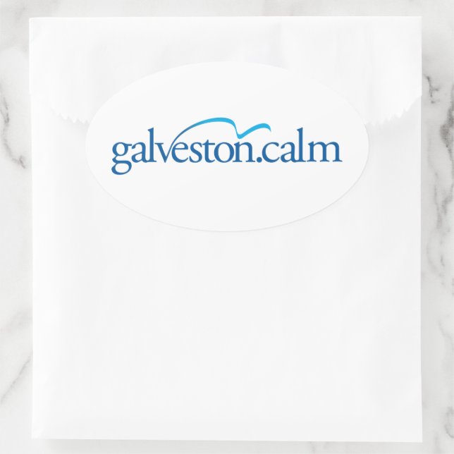 Galveston.calm: Galveston Island, Texas Ovaler Aufkleber (Tasche)