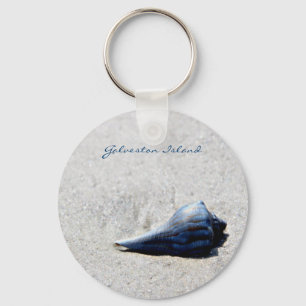 Galveston Insel-SeeMuschel-blaue Schlüsselkette Schlüsselanhänger