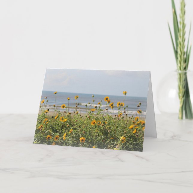 Galveston Island Beach Blume Grußkarte Karte (Vorderseite)