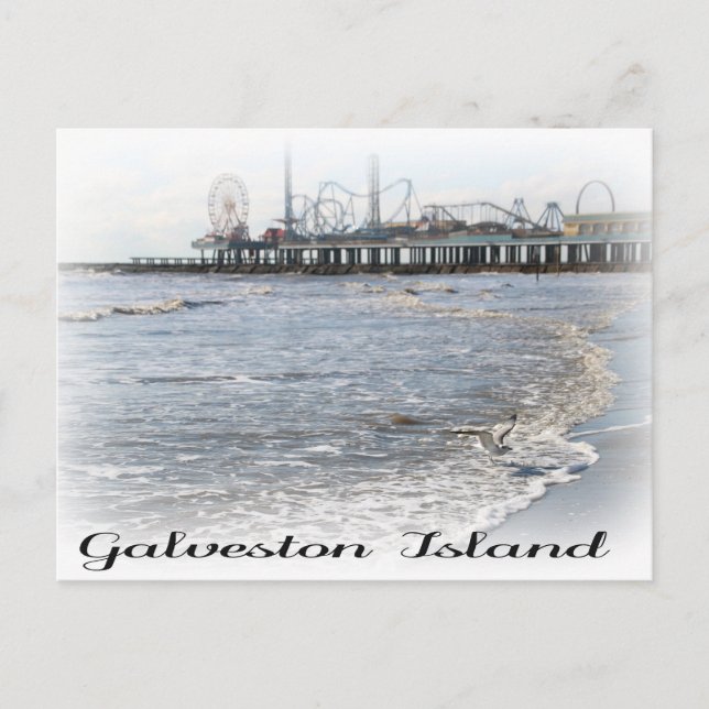 Galveston Island Pleasure Pier Postkarte (Vorderseite)