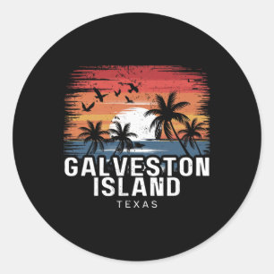 Galveston Island Strand Texas Surfen Surfer Runder Aufkleber