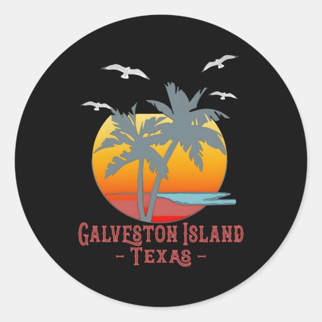 Galveston Island Texas Beach Runder Aufkleber (Vorderseite)