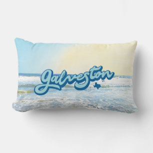 Galveston Island Texas (blau) Lendenkissen