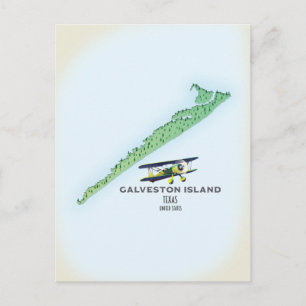 Galveston Island Texas USA-Karte Postkarte