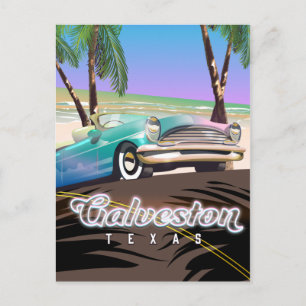 Galveston Island Texas USA-Karte Postkarte