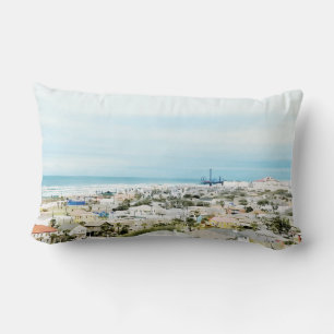 Galveston-Küste, Strand und Stadtansicht Lendenkissen