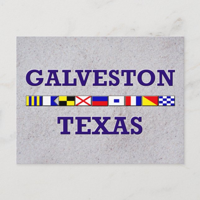 Galveston Nautical Flag - Sand Postcard Postkarte (Vorderseite)