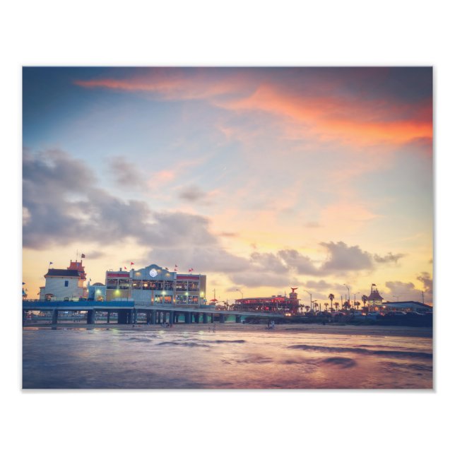 Galveston Pleasure Pier bei Sunset Fotodruck (Vorne)