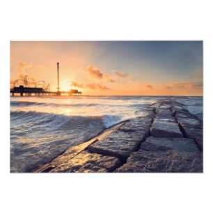 Galveston Strand-Sonnenaufgang Fotodruck