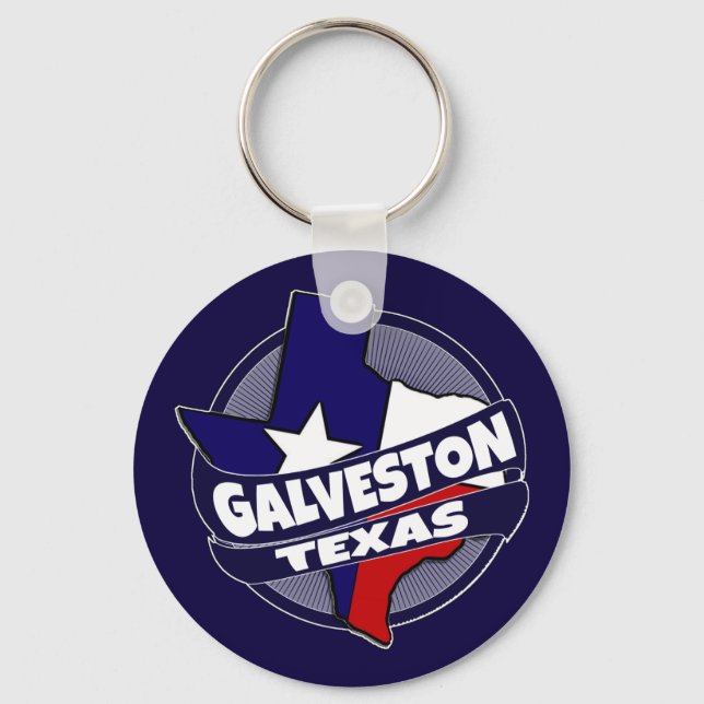 Galveston Texas-Fahne platzt Schlüsselanhänger (Vorderseite)