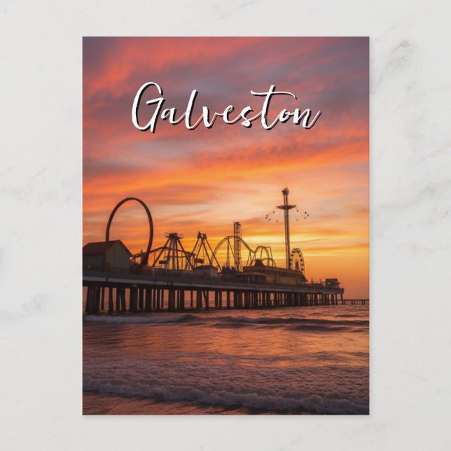 Galveston Texas Feiertagspostkarte (Vorderseite)