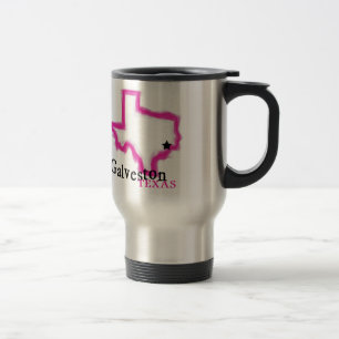 Galveston Texas künstlerisch rosa Kontur Reisebecher